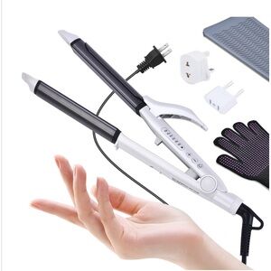 Travel 2-1 Curling/Flat Iron with European Adapter Glove & Silicon Mat.